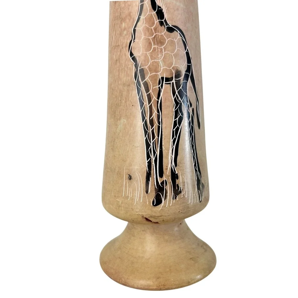 Vintage Hand Carved Soapstone Giraffe 8.5